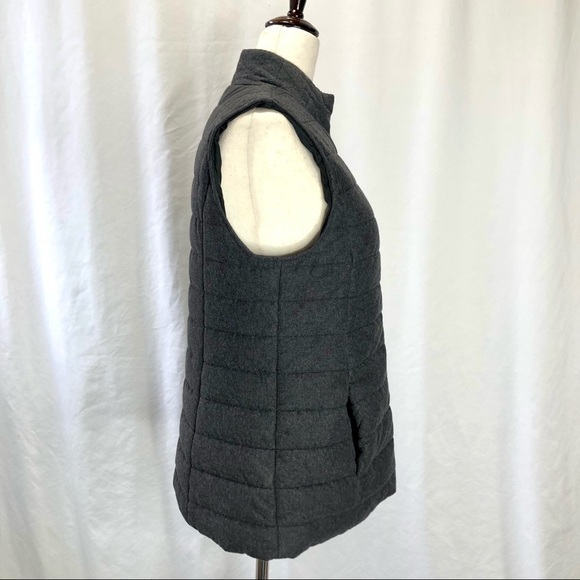 J. Jill dark heather grey puffer vest in brushed flannel type fabric XS - Picture 4 of 9